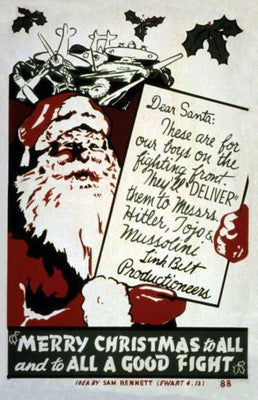 Wwii War Propaganda Merry Christmas poster Large for sale cheap United States USA