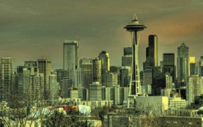 Seattle Skyline poster Large for sale cheap United States USA