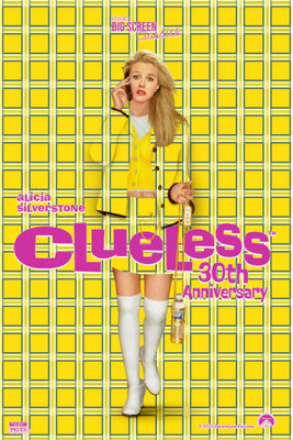 Clueless Movie Poster featuring Cher in iconic yellow plaid and valley girl attitude