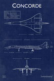 Concorde Blueprint Poster 16"x24" The Poster Depot