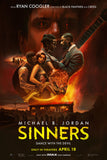 Sinners drama movie poster with moody tones