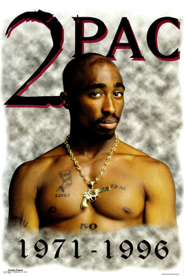 Tupac poster featuring iconic pose and urban styling