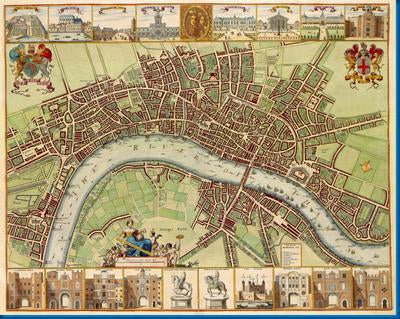 London 17Th Century Map poster 27"x40" The Poster Depot