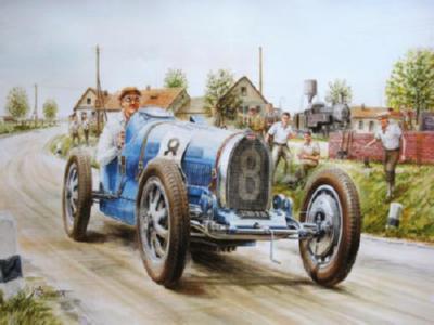 Classic Bugatti poster tin Metal Print Wall Art