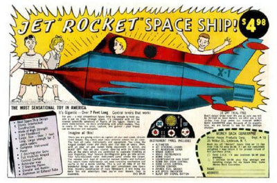 Jet Rocket Spaceship Magazine Ad poster tin Metal Print Wall Art