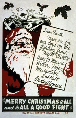 Wwii War Propaganda Merry Christmas Metal Print 8in x 12in The Poster Depot