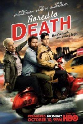 Bored To Death Mini movie poster Metal Print 8in x 12in