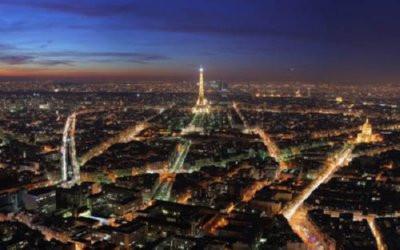 Paris At Night poster tin Metal Print Wall Art
