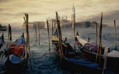 Venice Gondolas poster tin Metal Print Wall Art