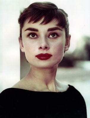 Audrey Hepburn Color Portrait poster tin Metal Print Wall Art