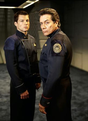 Battlestar Galactica Lee & William Adama Metal Print 8in x 12in