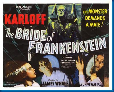 Bride Of Frankenstein Metal Movie Poster 8in x 12in