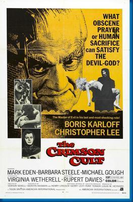 Curse Of The Crimson Altar movie poster Metal Print 8in x 12in
