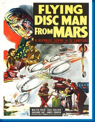 Flying Disc Man From Mars Metal Movie Poster 8in x 12in