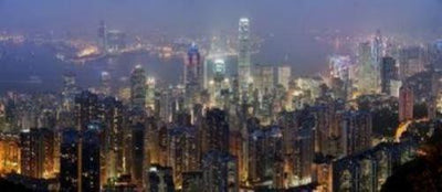 Hong Kong Skyline Art Photography Metal Print 8in x 12in