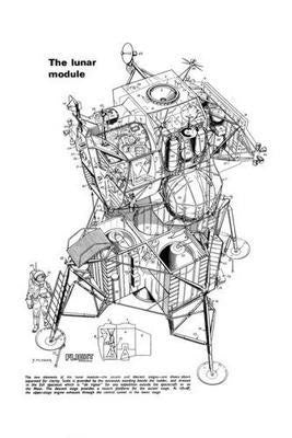 Lunar Module Cutaway Art 11x17 Mini Poster