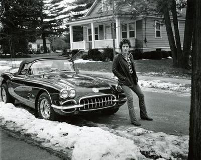Bruce Springsteen Corvette Metal Poster Print 8in x 12in 12"x16" The Poster Depot