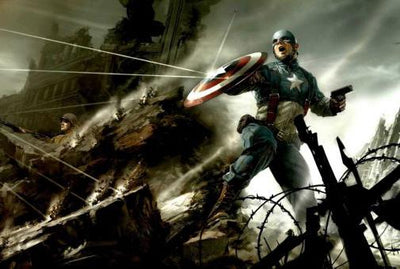 Captain America movie poster Small Metal Print 8in x 12in