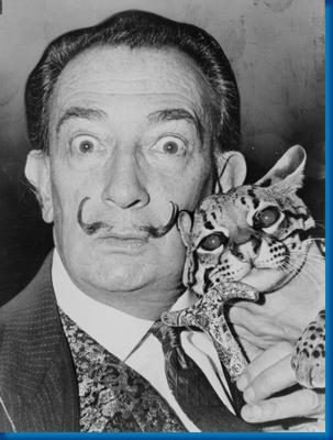 Salvador Dali Cat Bw Poster On Sale United States