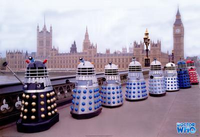 Dr. Who Daleks In London Metal Poster Print 8in x 12in 12"x16" The Poster Depot