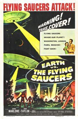 Earth Vs Flying Saucers movie poster Metal Print 8in x 12in
