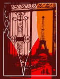 Eiffel Tower Pop Art poster tin Metal Print Wall Art