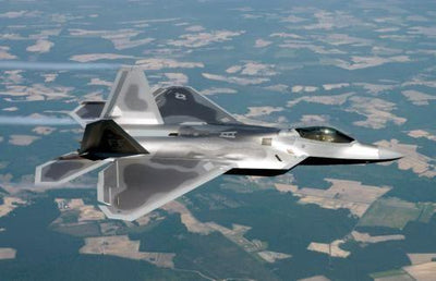 F22 In Flight Metal Print 8in x 12in