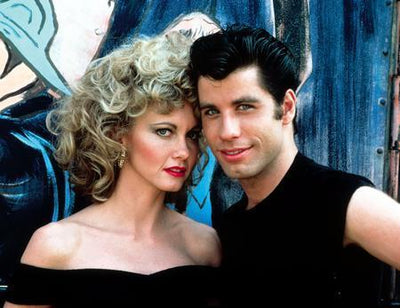 Grease Cast movie poster Sandy And Danny Metal Print 8in x 12in