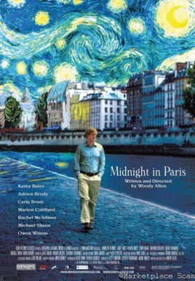 Midnight In Paris movie poster Metal Print 8in x 12in