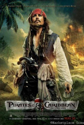 Pirates Of The Caribbean On Stranger Tides Metal Movie Poster 8in x 12in