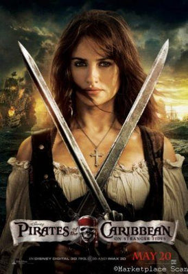 Pirates Of The Caribbean On Stranger Tides movie poster Metal Print 8in x 12in