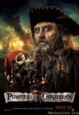 Pirates Of The Caribbean On Stranger Tides movie poster Metal Print 8in x 12in