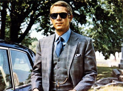 Steve Mcqueen Gray Suit Metal Poster Choose Style The Poster Depot