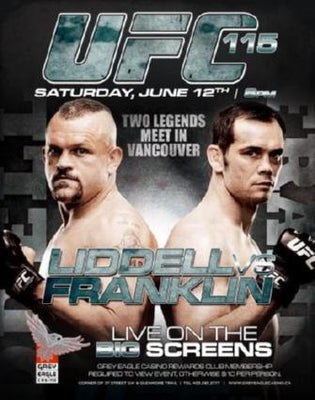 Ufc 115 Liddell Vs Franklin Metal Poster Choose Style The Poster Depot