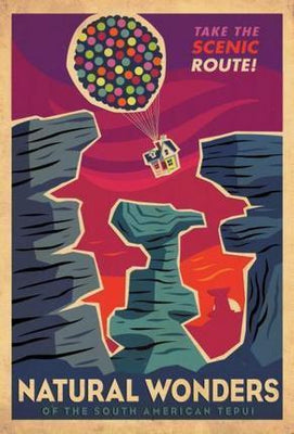 Up 2009 Movie Poster Travel Poster Natural Wonders 16x24 - Fame Collectibles
