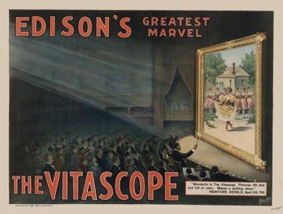Vitascope poster tin Metal Print Wall Art