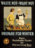 War Propaganda Art Waste Not poster tin Metal Print Wall Art