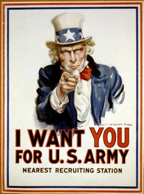 War Propaganda Art Uncle Sam Metal Print 8in x 12in The Poster Depot