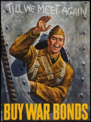 War Propaganda Soldier Waving War Bonds Poster 24inx36in The Poster Depot