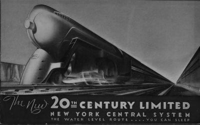 Railroad 20Th Century Limited Railway Poster Black and White 27"x40" The Poster Depot