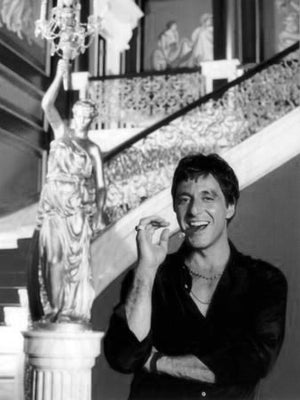 Al Pacino Scarface black and white poster