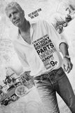 Anthony Bourdain Metal Poster Print 8in x 12in 12"x16" Black and White The Poster Depot