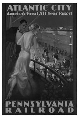 Atlantic City Poster Black and White Mini Poster 11"x17"