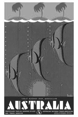 Australia Great Barrier Reef Poster Black and White Mini Poster 11"x17"