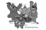 Banana Splits The Metal Poster Print 8in x 12in 12"x16" Black and White