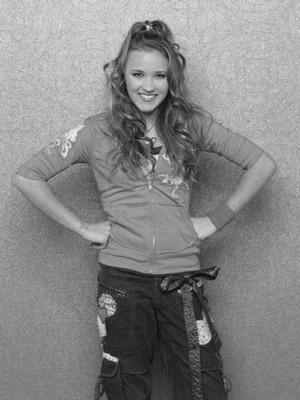 Emily Osment black and white poster