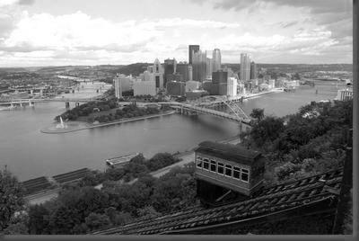 Pittsburgh Skyline Metal Poster Print 8in x 12in 12"x16" Black and White The Poster Depot