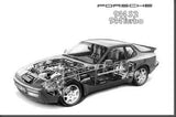 Porsche 944 Cutaway poster tin Metal Print Wall Art