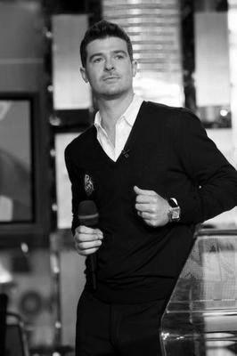 Robin Thicke black and white poster