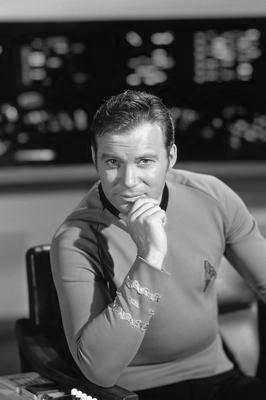 William Shatner black and white poster